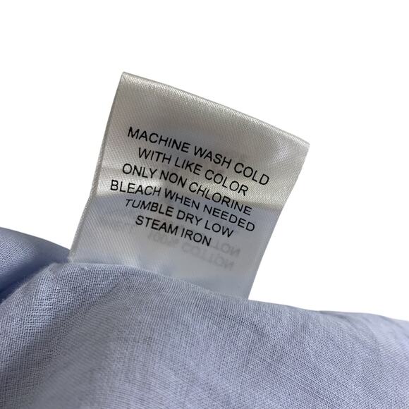 Linda Anderson Sun Dress Size XL Blue Dobby Smocked Tiered Lined Cottage Core - Picture 9 of 9